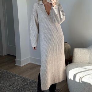 Topshop Long Sleeve Maxi Sweater Dress